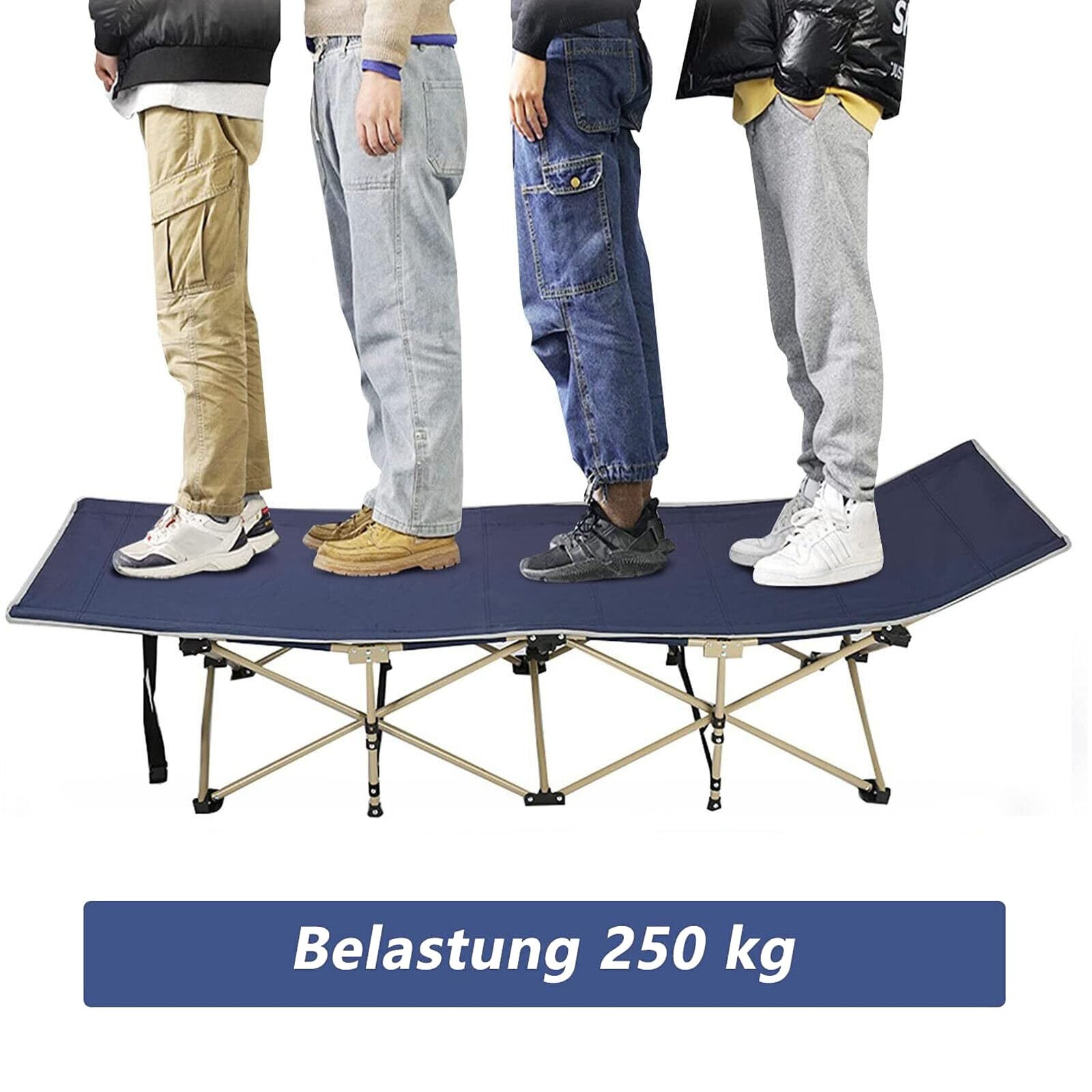 Trintion Campingbett Feldbett Klappbar XL Faltbar Campingliege Klappbett Gästebett für Camping Garten Strand Reisen Outdoor Indoor 250kg Belastbar