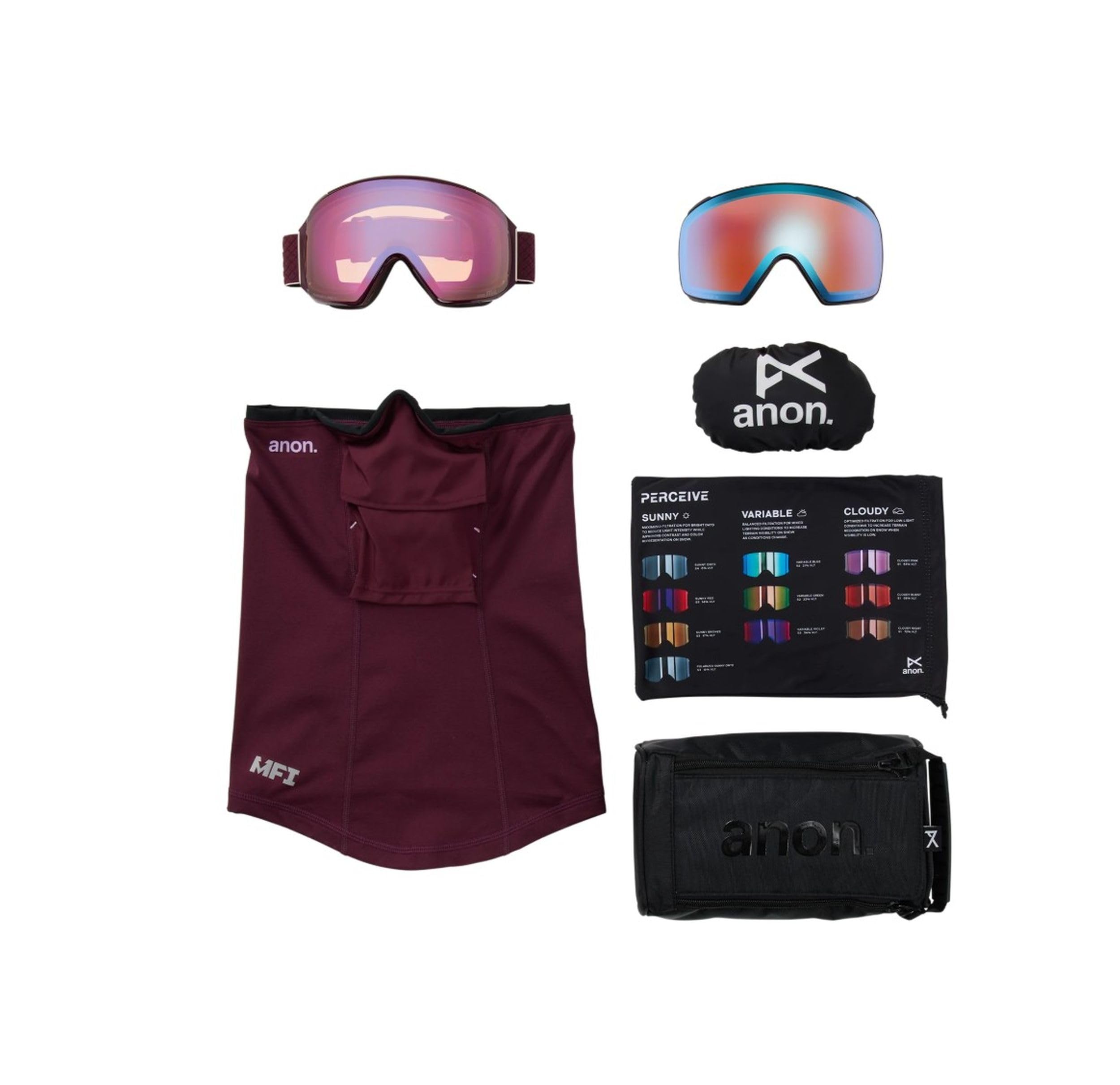 Anon Men's M4 Perceive Goggle Toric with Spare Lens and MFI Face Mask