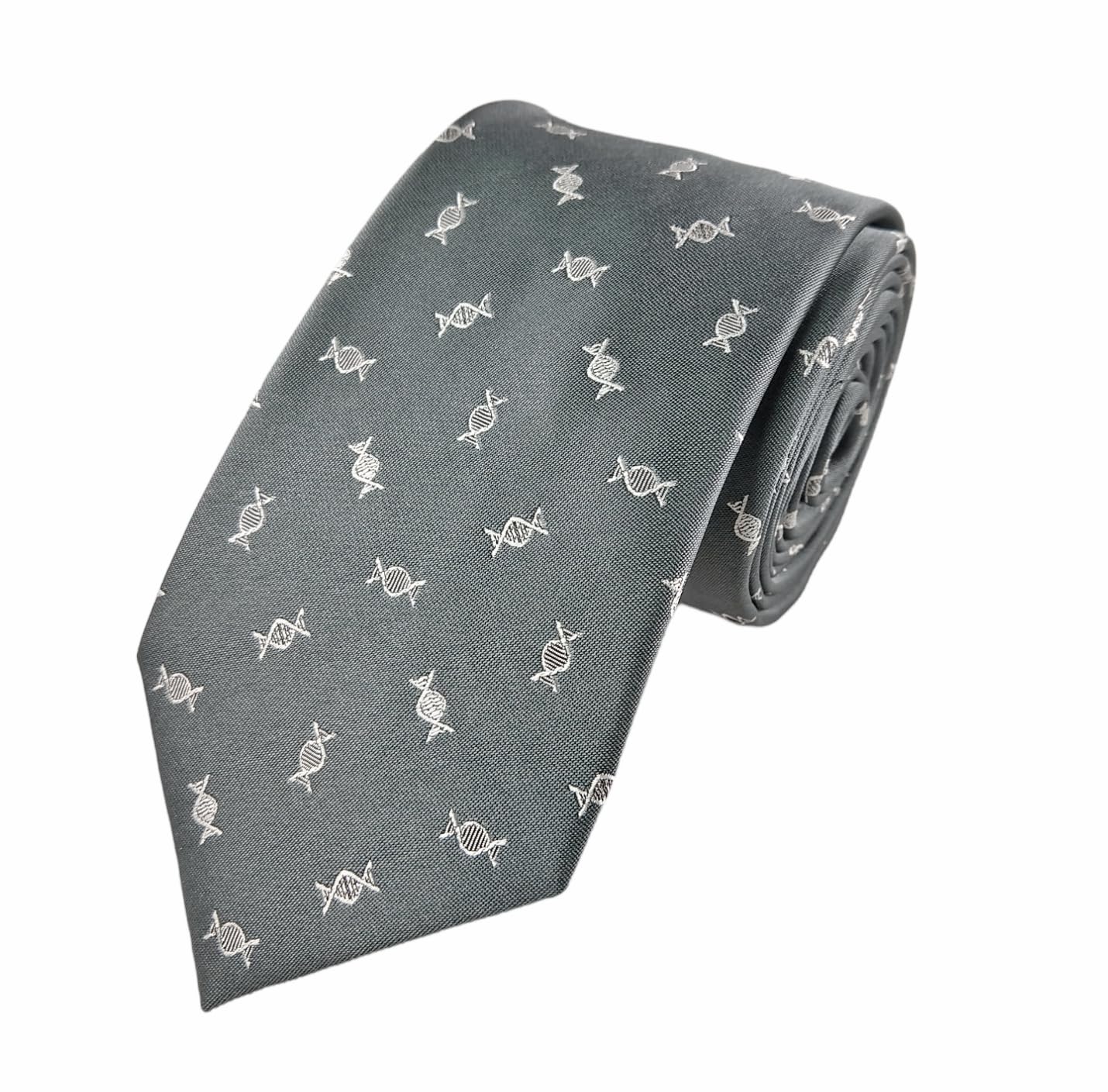 DNA Tie - Corbata de biología para hombre, regalo para científicos y biólogos, ADN Gris 3