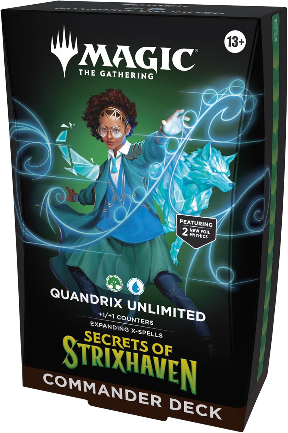 Magic: The Gathering Secrets of Strixhaven Commander Deck - Quandrix Unlimited (100-Card Deck, Deck Box + Accessories)