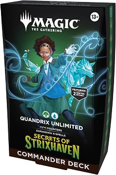 Magic The Gathering Secrets of Strixhaven Commander Deck - Quandrix Unlimited 100-Card Deck, Deck Box + Accessories