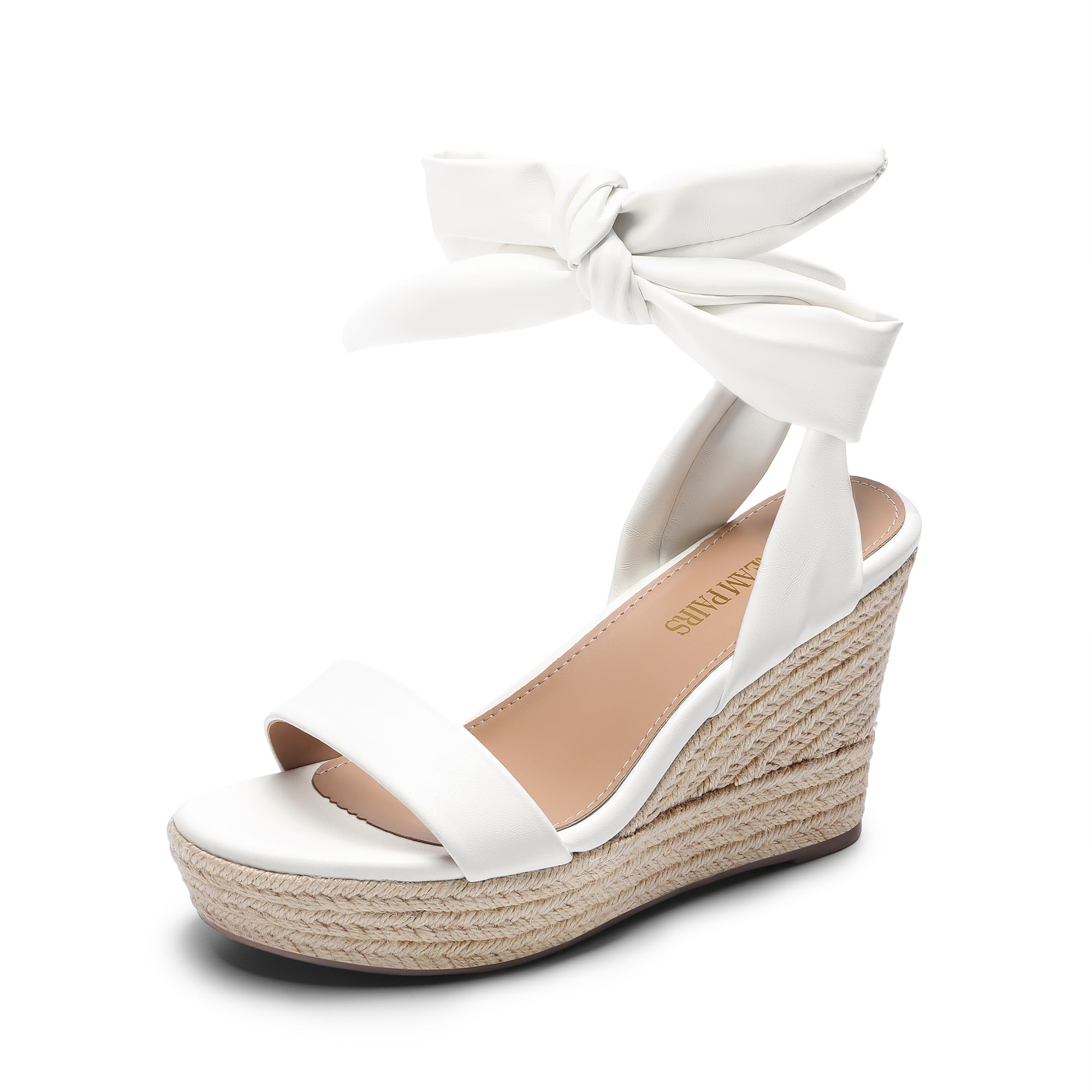 DREAM PAIRS Womens Open Toe Espadrilles Wedges Tie Lace Up Cute Ankle Strap Platform Sandals Dressy Shoes