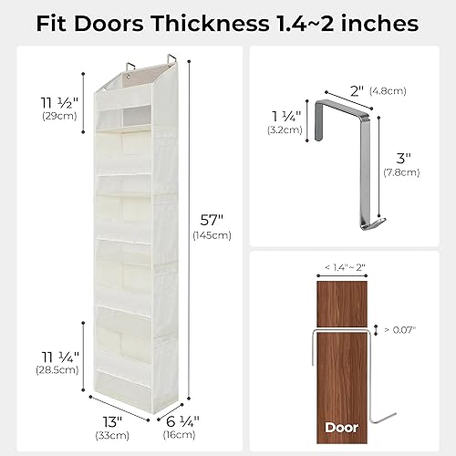 Miniatura 2 de GRANNY SAYS Paquete de 2 organizadores de 5 estantes sobre la puerta, organizador de puerta colgante con 5 bolsillos de gran capacidad y 8 bolsillos