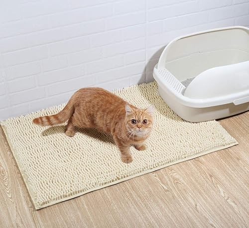 Miniatura 6 de Alfombrilla Vivaglory de microfibra para arena de gatos, diseño en 3D, atrapa todo tipo de arena, de 78x50 cm ó 89x63 cm, con parte trasera