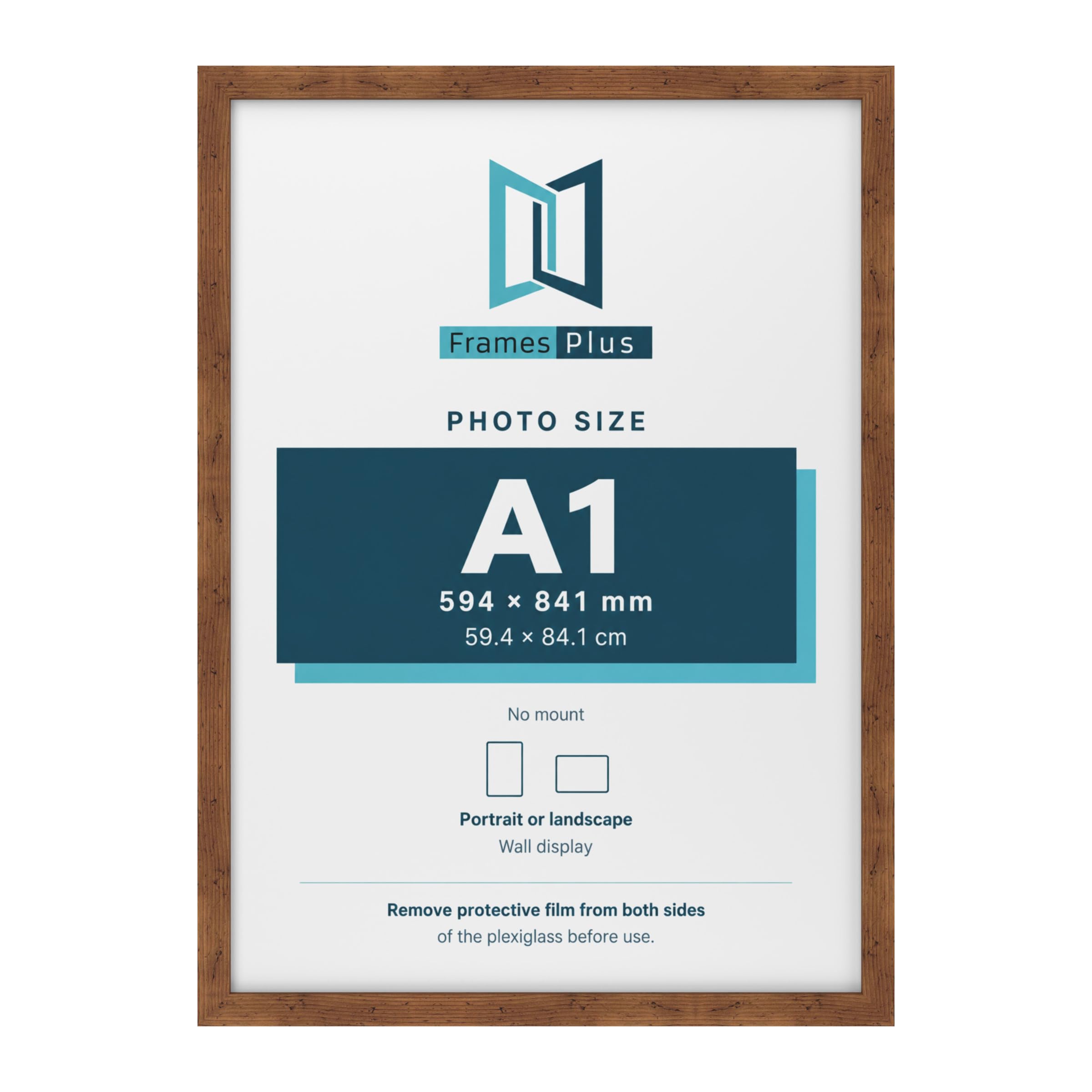 FramesPlus A1 Poster Frame, Rustic, Modern Photo Frame for Wall
