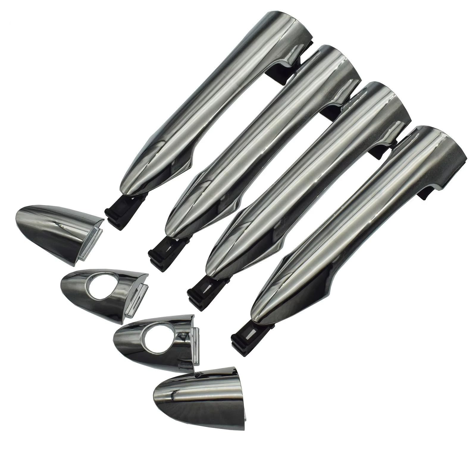 Qjahxkf 4 Piece Replacement Exterior Door Handles Chrome Outer Door Handle 82651-1Y000 82661-1Y000 83651-1Y000 83661-1Y000 For Kia For Picanto 2011-2016 Outer Handle(4 Piece)