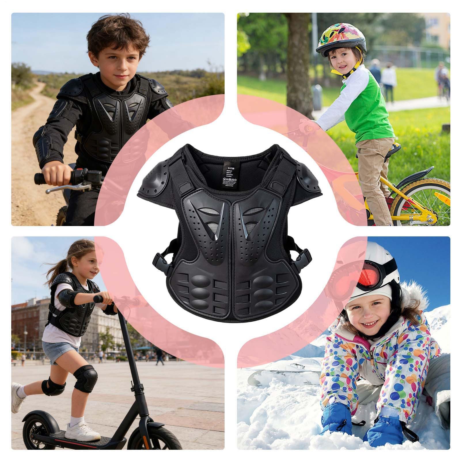 Equipo de dirt bike para niños, protector de pecho ajustable para ciclismo, chaqueta de motocicleta juvenil, para entrenamiento, conducción, skateboarding, patinaje, ciclismo, esquí, bicicleta
