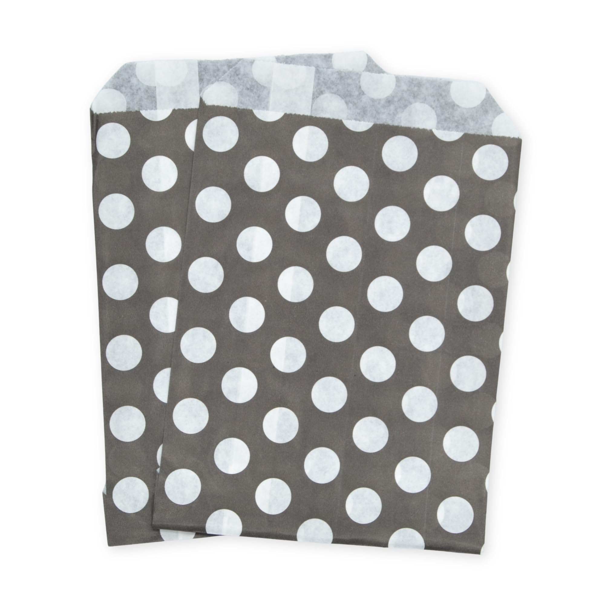 celloexpress 7" x 9" Black Polka Dot Paper Sweet Bags - Classic Confectionery Gift Shop Goodie Party Bags (Pack of 250)