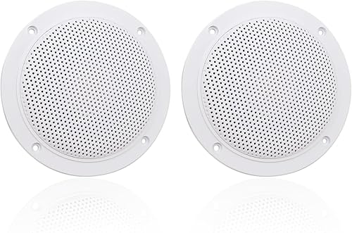 Herdio - Altavoces de techo marinos impermeables de 4 pulgadas con potencia de 160 vatios, manejo para cocina, baño, barco, coche, caravana,