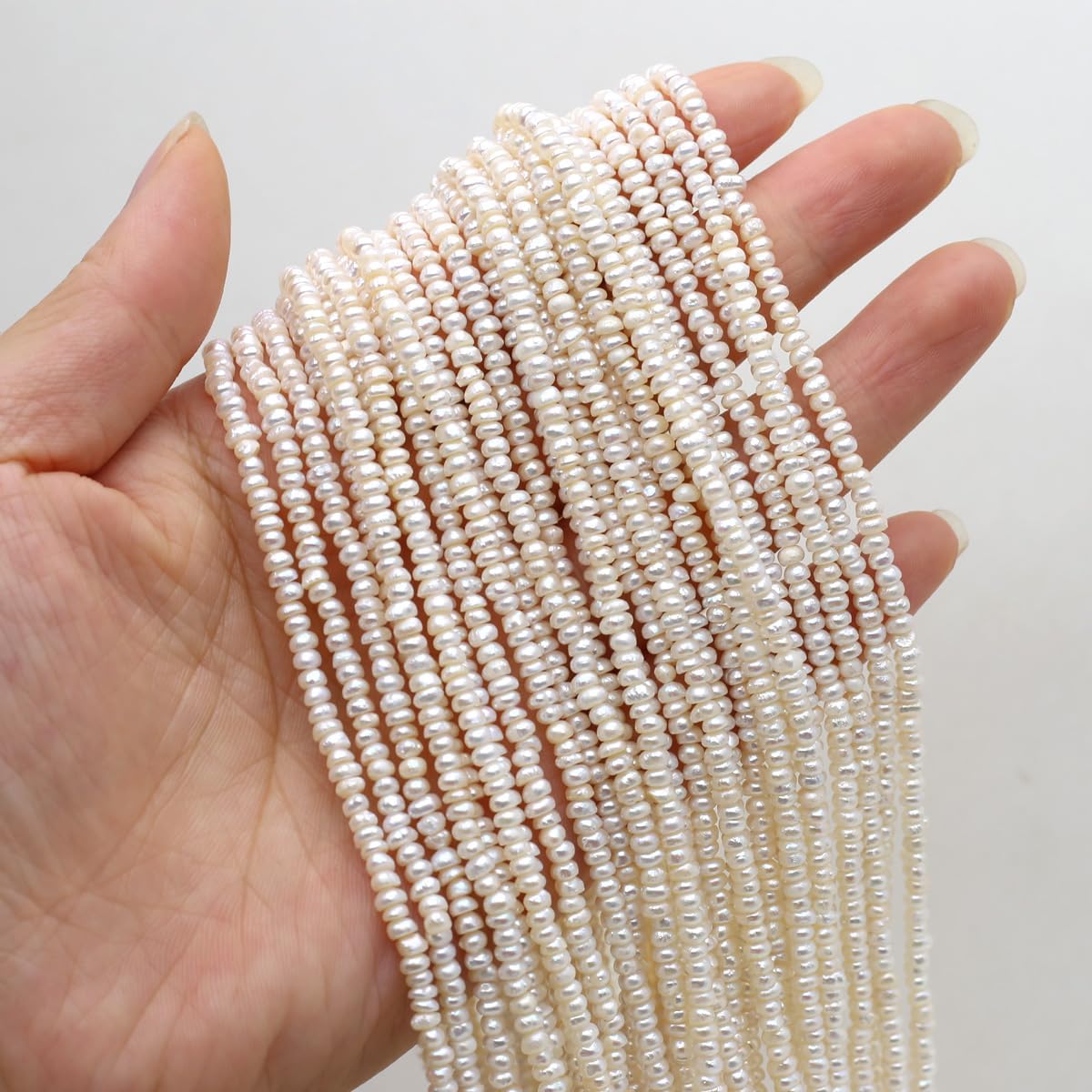 Natural Mini Irregular Pearl Beads Small Rice Shape Cultured Freshwater Pearl Bead String for Jewelry Making Women DIY Gift - Image 3