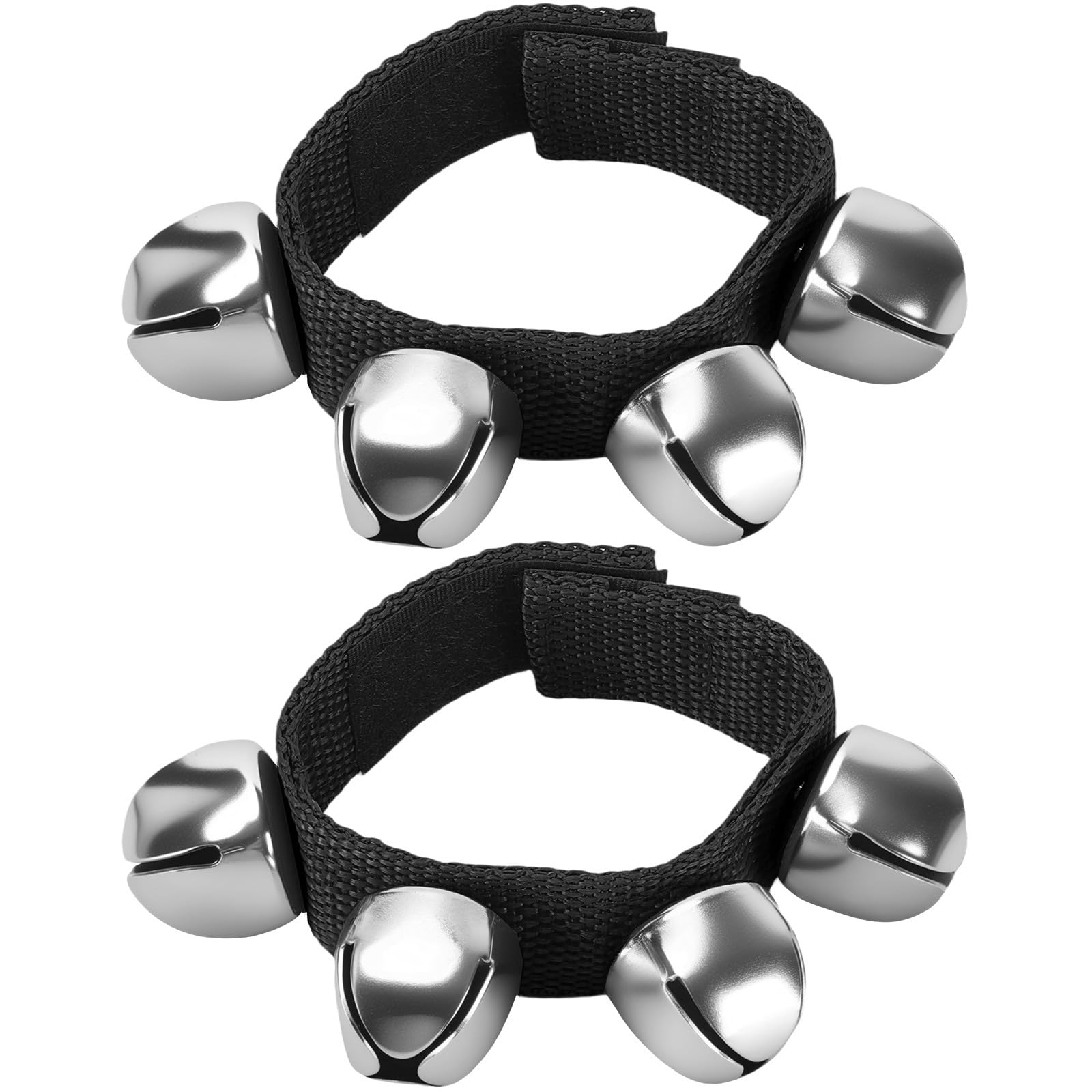 2 Packs Wrist Bells, Wrist Bells Bracelets Jingle Bells Adjustable Hand Ankle Bells Musical Instruments for Christmas Party Favors,