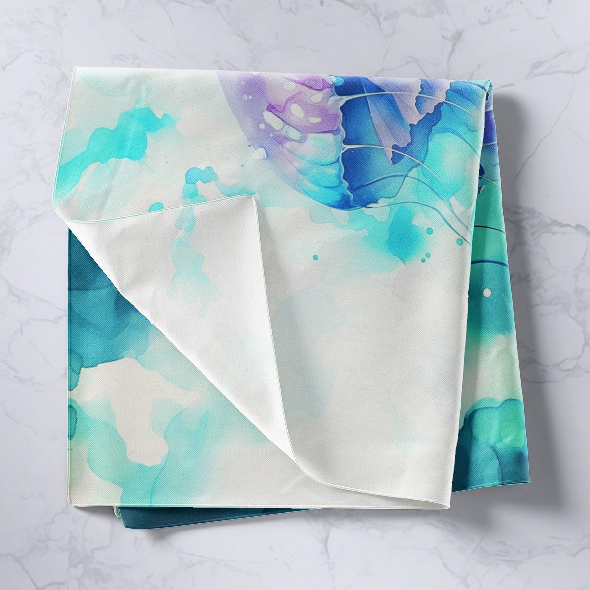 jejeloiu Ocean Themed Tapestry Large 59"x82" Jellyfish Wall Hanging Blanket for Boys Girls Teens Cute Wall Art Light Purplish Blue image 2