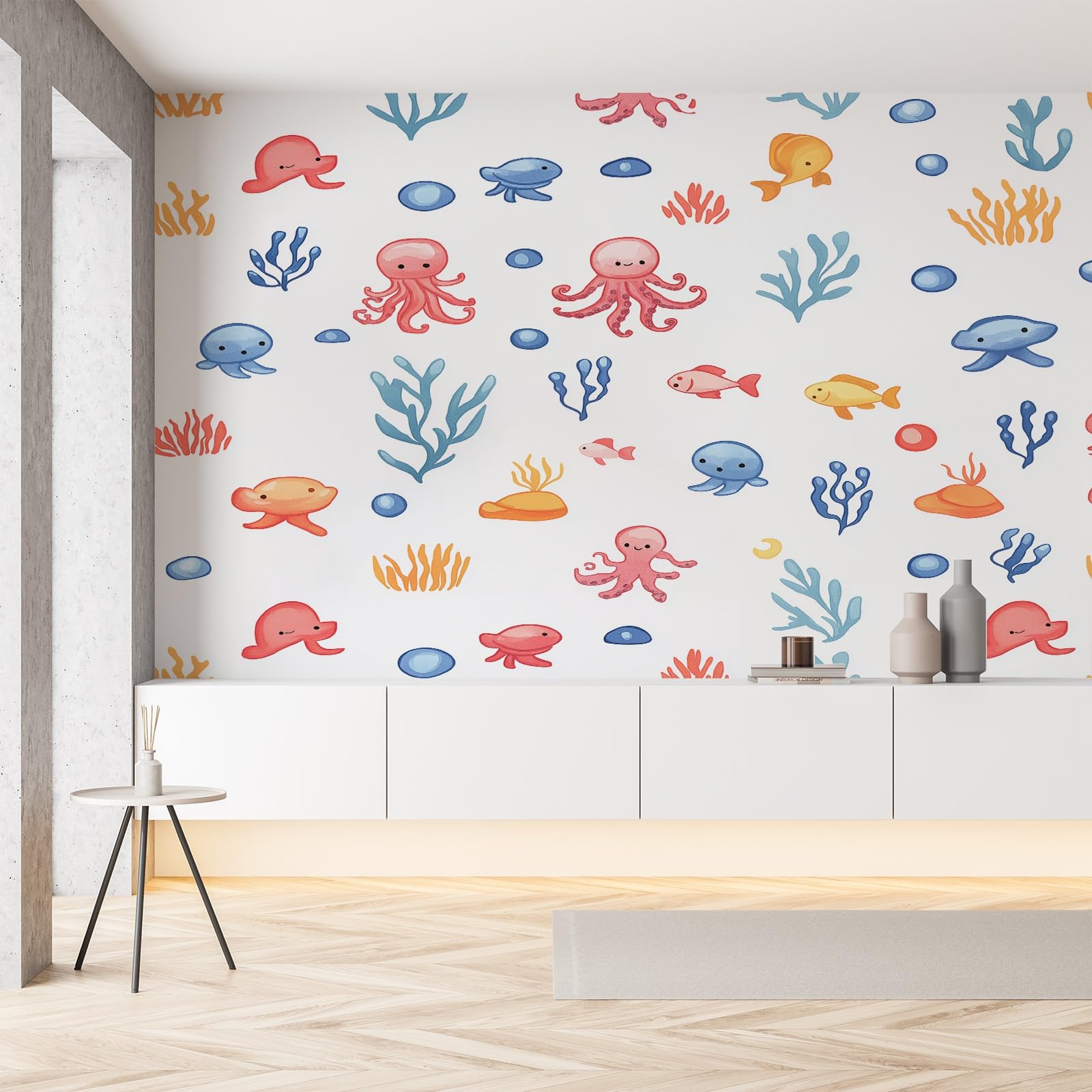 Papier Peint Panoramique Monde sous-Marin Grand Format Dessin Animé 400x280