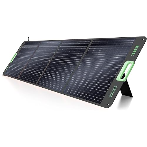 EBL 200W Portable Solar Panel High Efficiency Solar Power Panel for Home, RV, Camping, Marine, Off-Grid Applications, Weatherproof Solar Charging Solution
