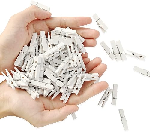 Mini clips para fotos, 128 piezas, pinzas de madera pequeñas de 1.4 pulgadas para tela de bebé, imágenes