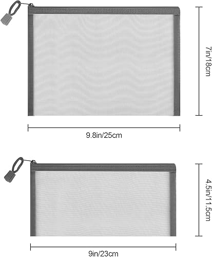 Miniatura 7 de 12 bolsas de malla de nailon con cremallera, bolsas de malla para cosméticos, bolsas de maquillaje, estuche de lápices, bolsas de viaje multiusos