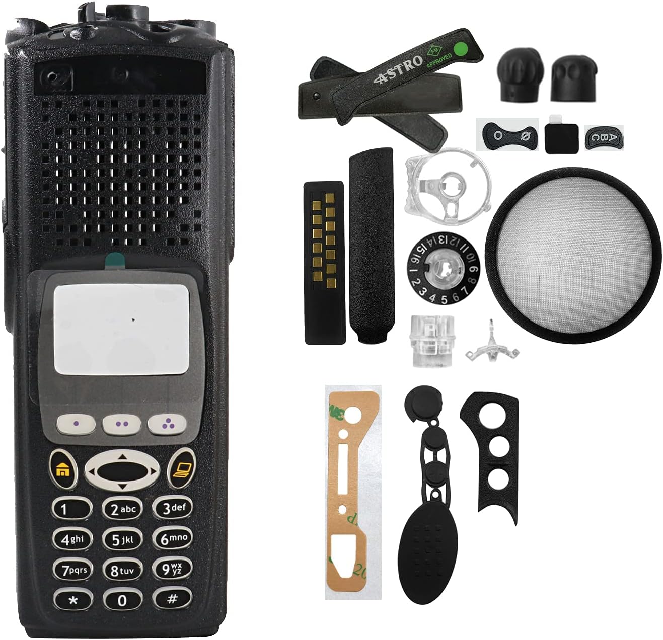 Colorful Black Repair Front Kit Case Cover Housing for XTS5000 Model III M3 Radio without PTT Copper Switch