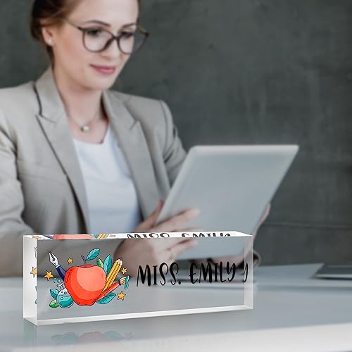 Miniatura 3 de Placa de nombre de escritorio personalizada, placa de identificación acrílica personalizada para decoración de escritorios, regalos