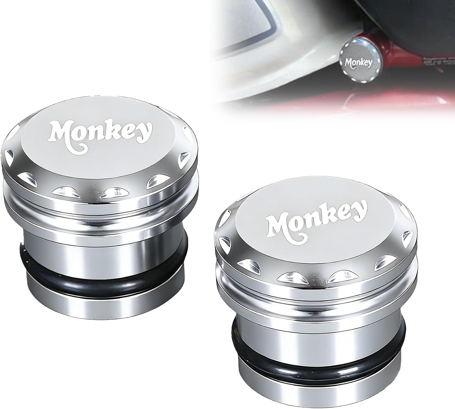 Monkey125/GROM Steering Stem Nut Cap Washer Compatible with Monkey 125 GROM 125 MSX CT125 DAX125 3D CNC Motorcycle Accessories Frame Plugs Cap Screws (Blue)