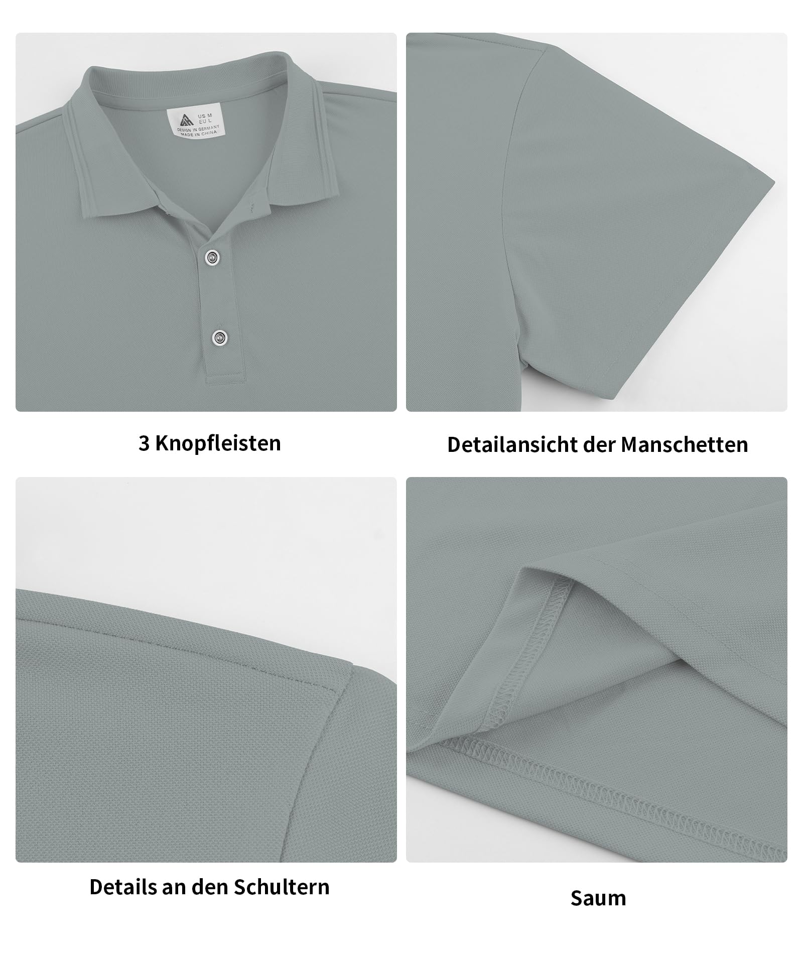ZITY Pack de 3 Polos Hombre Manga Corta Transpirable Corte Regular Golf Casual Deporte con Botones Verano Exterior Ocio