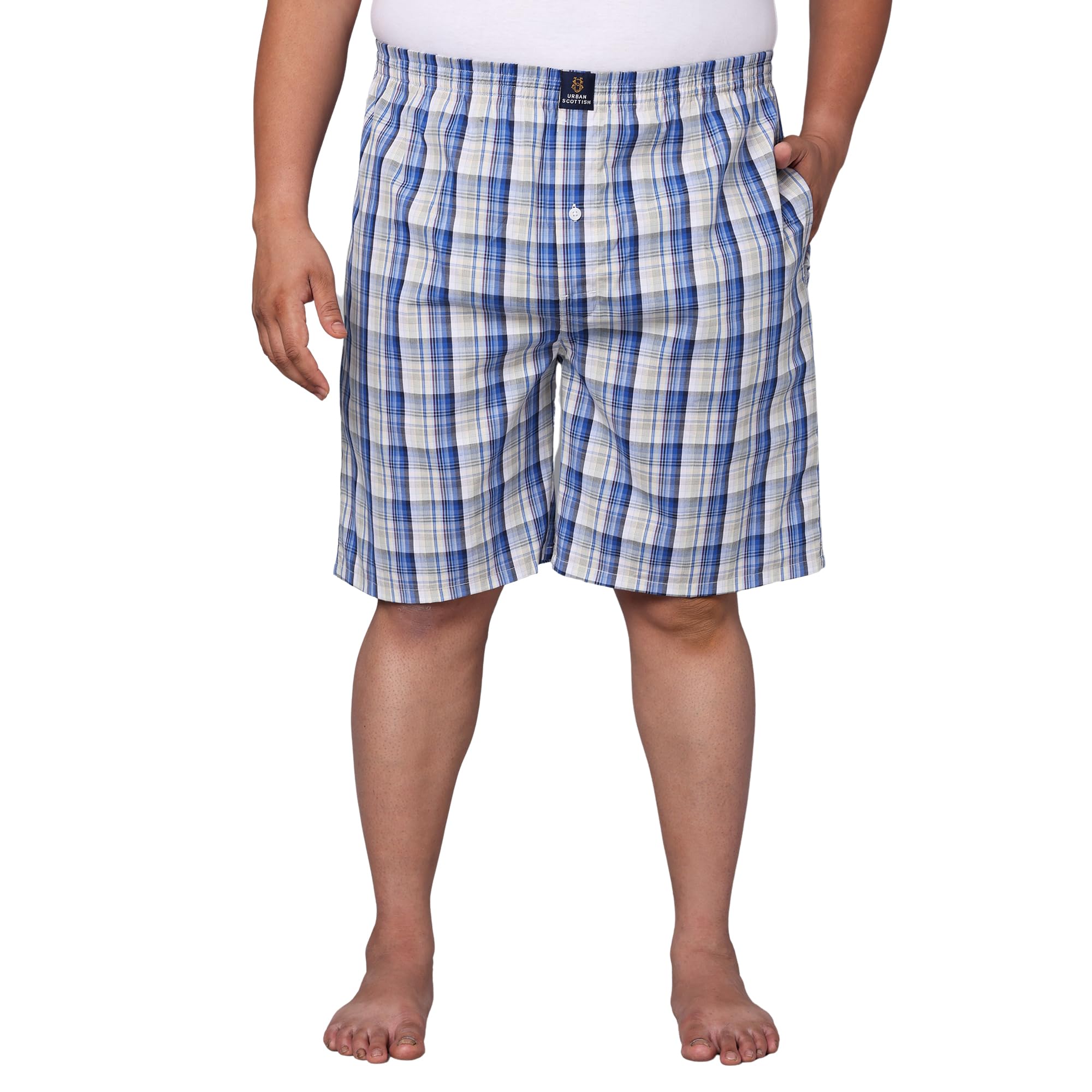 urban scottish Men's Plus Size Boxers | 100% Cotton | Regular Fit, Mid Rise | Print Pattern | 2 Side Pockets-picture-39