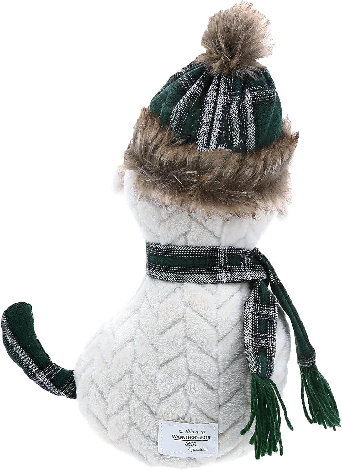 Pavilion - Cookie Dog - 13.5" Decorative Door Stopper Plaid Holiday Christmas Home Decor K9 Puppy Doggy Dog Lover Gift Present