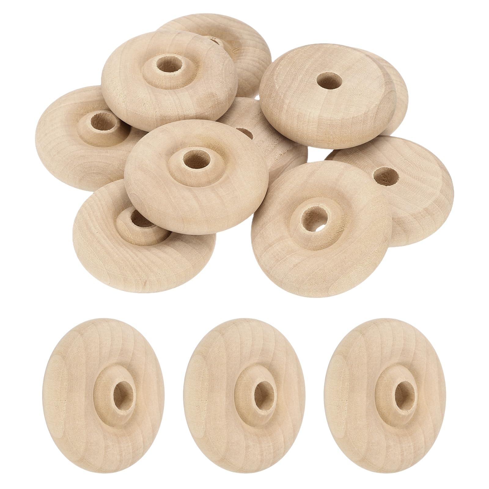 sourcing map 10 Pcs Wooden Wheels, Unfinished Wooden Craft Wheels for Crafts DIY Toy Cars Painting Colors Woodworking Projects 2 Inches Diameter