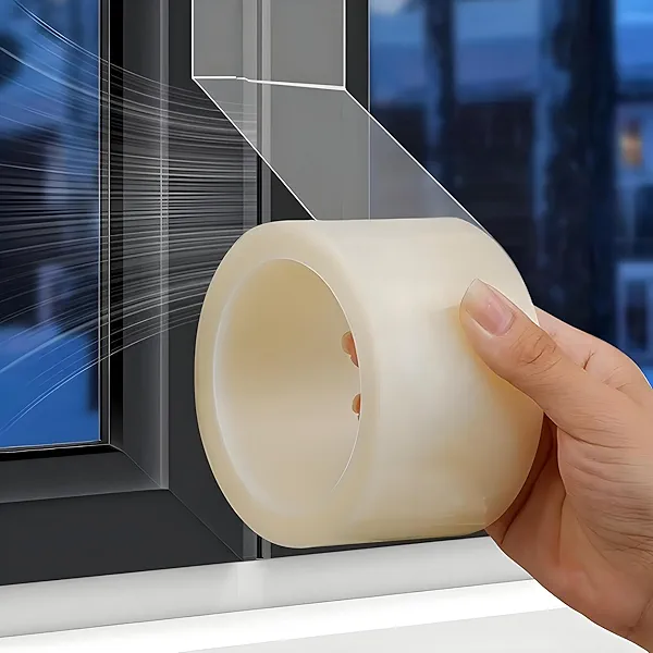 Dstorelhp Transparent Window Weather Sealing Tape, 2Inch x 65.6FT Clear Weather Stripping Window Seal Tape Stops Draft Through Gaps, Windows, AC Unit -Insulation Tape for Air Conditioner