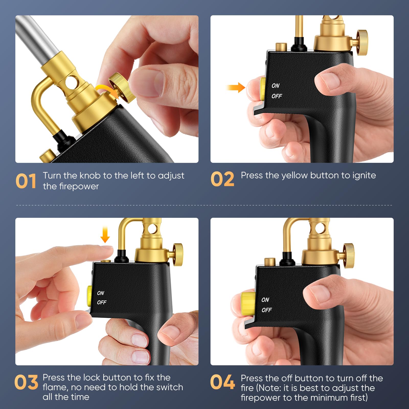 Antorcha de propano MAPP, Antorcha de propano MAPP, de soldadura a gas portátil de alta resistencia para soldadura y barbacoa, de gas de alta resistencia CGA600 MAPP/Propano Propane Torch