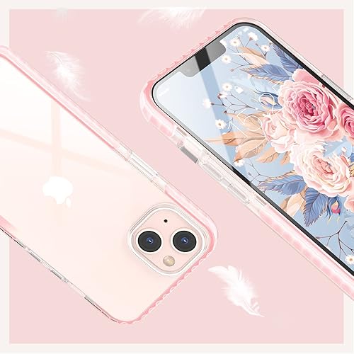 Miniatura 5 de MATEPROX Funda compatible con iPhone 13, transparente, delgada, transparente, a prueba de golpes, para iPhone 13 de 6.1 pulgadas 2021 (rosa)