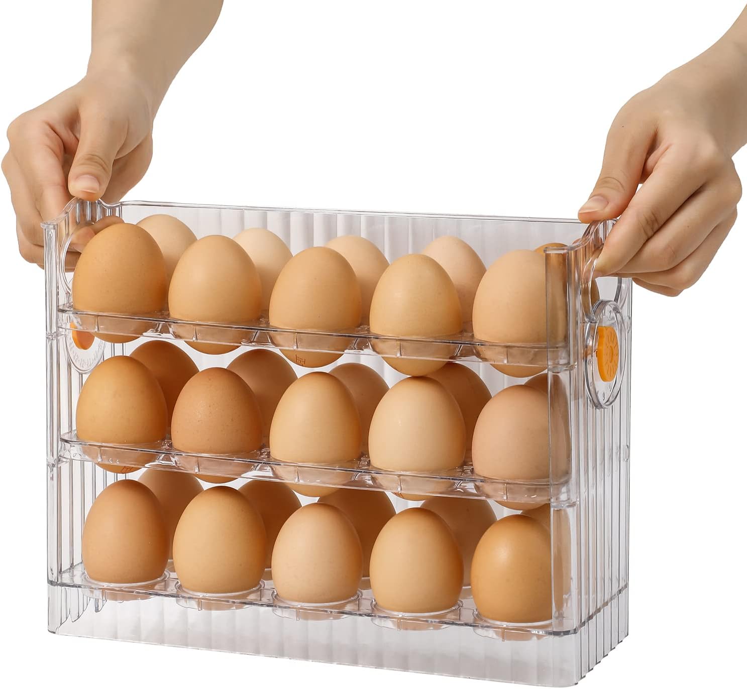 Large Capacity Egg Holder for Refrigerator, 3Layers 30 Egg Storage