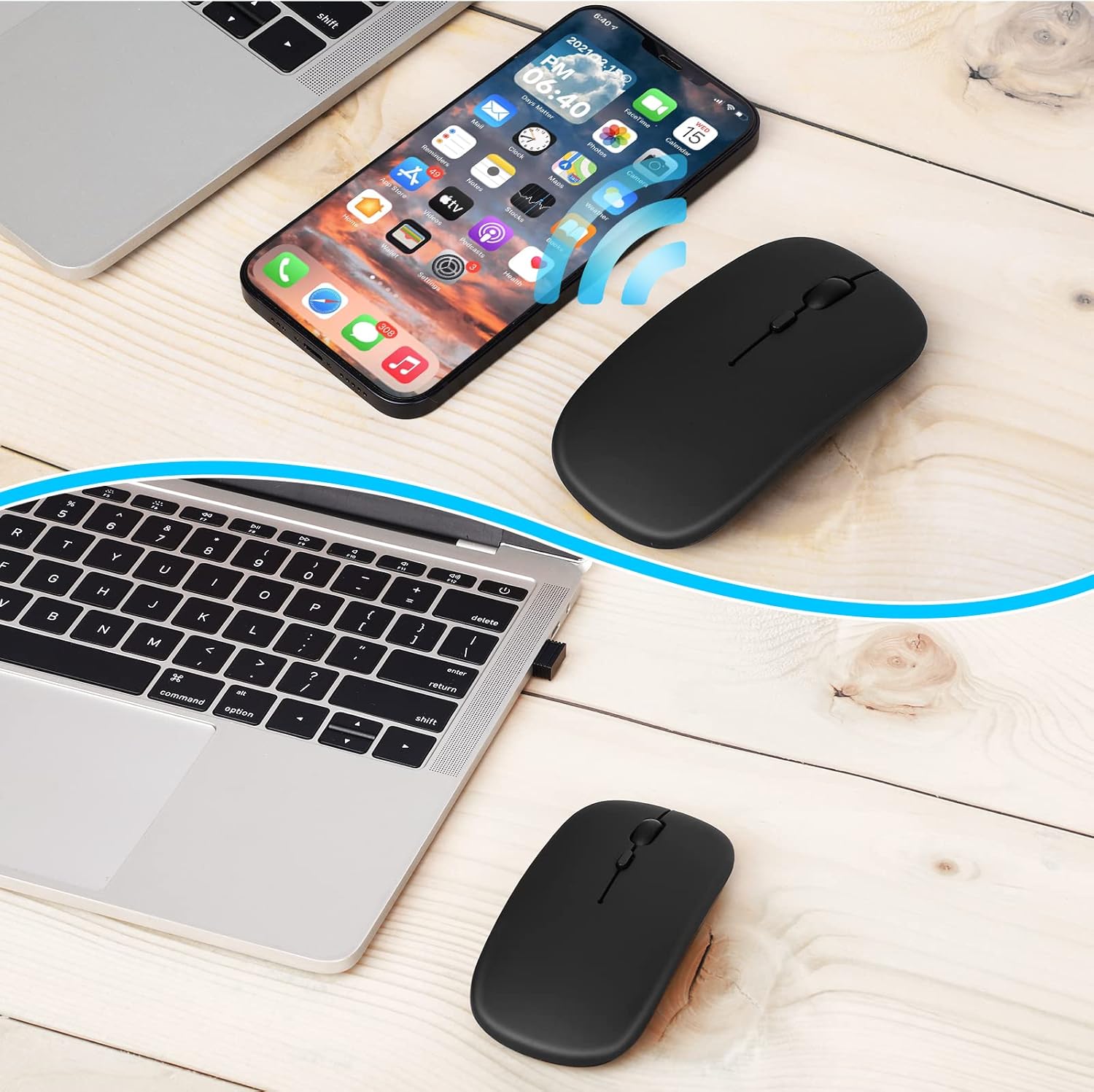 UrbanX Bluetooth Rechargeable Mouse for New ASUS VivoBook 14'' Laptop Bluetooth Wireless Mouse Designed for Laptop/PC/Mac/iPad pro/Computer/Tablet/Android Onyx Black
