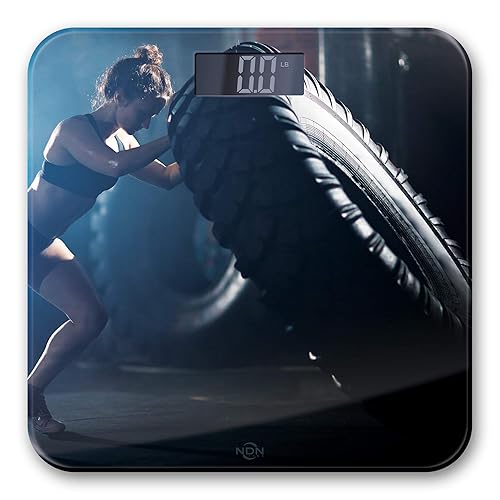 Báscula de baño digital mensaje positivo (neumático negro)