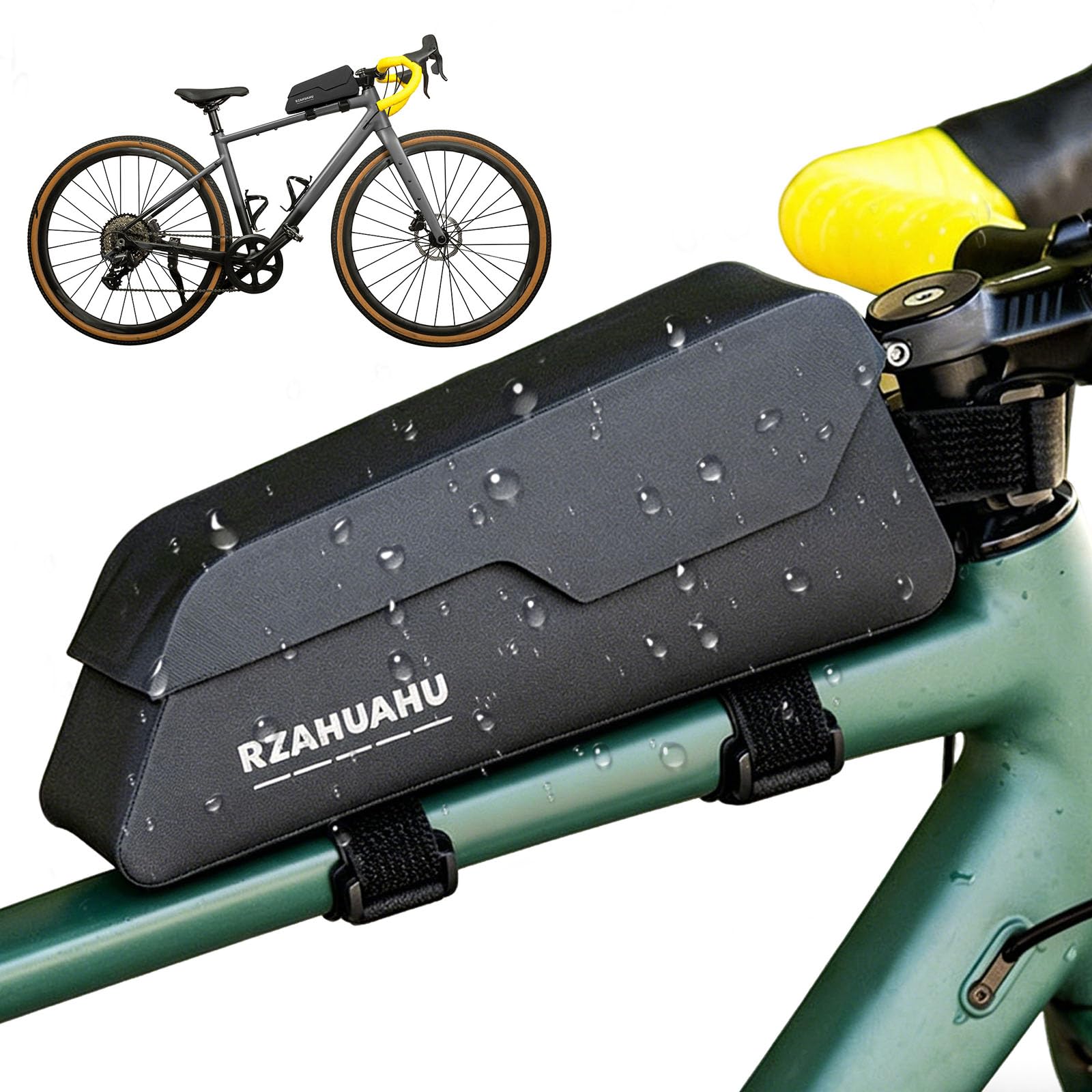 FUDUOXIAO Oberrohrtasche Fahrrad 1 Liter mit Magnetischem Deckel Wasserdicht Bikepacking Oberrohrtasche Schraubbar Rahmentasche Fahrrad für MTB Ebike und Rennrad Sport & Freizeit