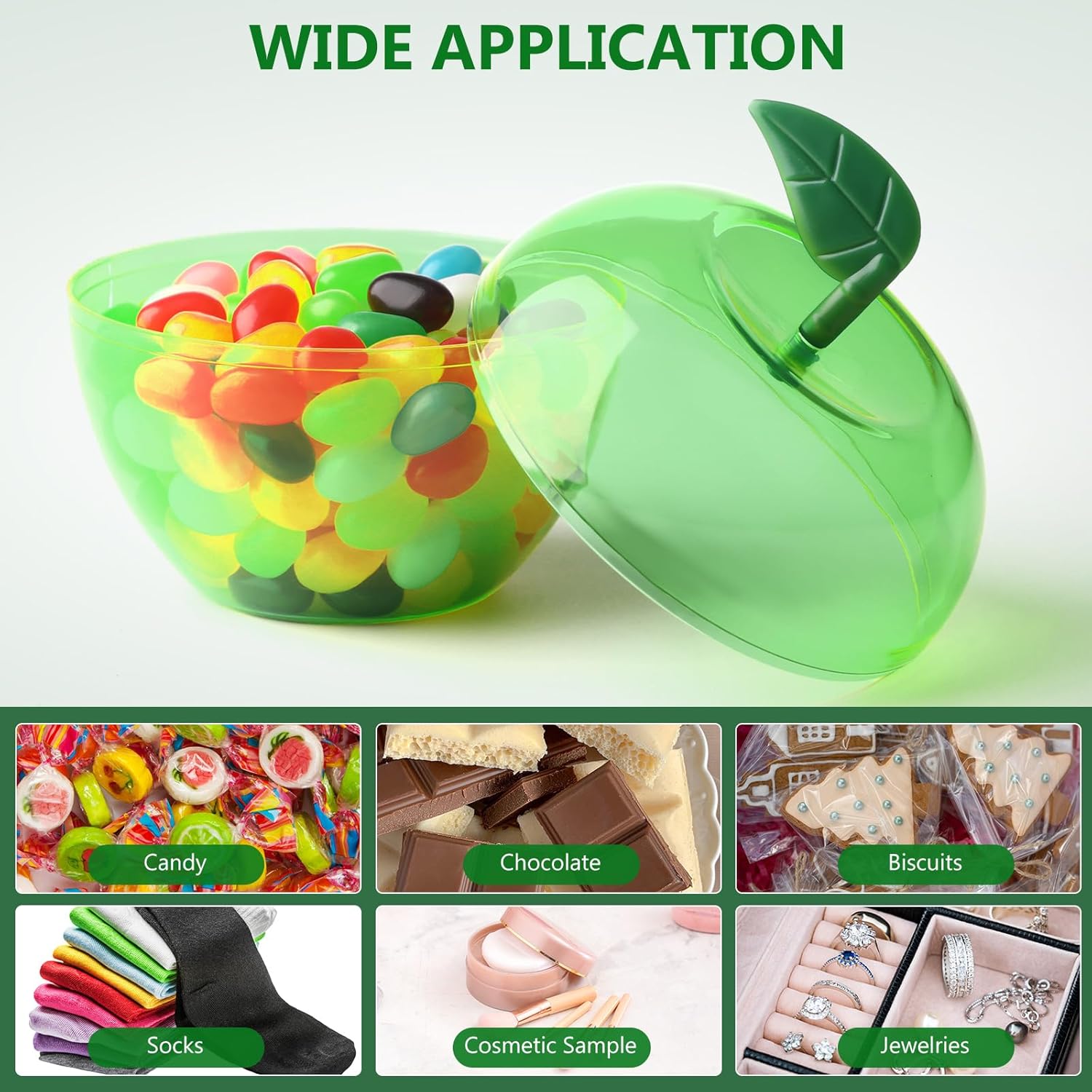 Layhit 30 Pack Large Apple Plastic Containers Mixed Colors Candy Boxes Bulk for Teacher Appreciation Gifts Back to School Birthday Christmas Party Decor(4.3 x 4.9 Inches)