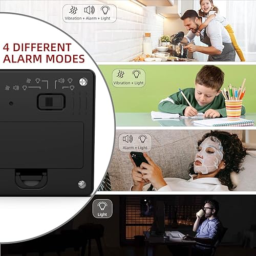 Miniatura 4 de ThreeH Temporizador digital giratorio despertador 5, 25 y cualquier minuto, temporizador de cuenta regresiva, herramienta de gestión de tiempo para