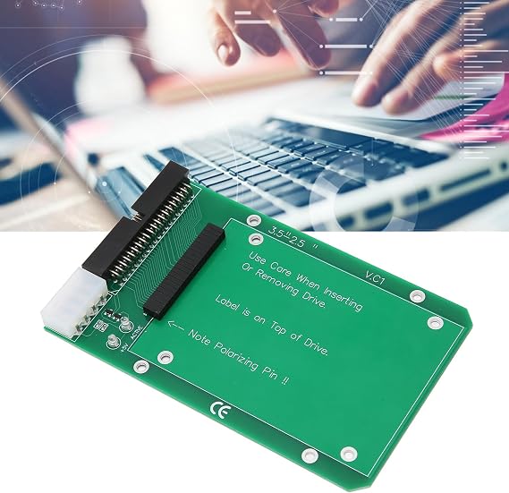 Zunate Laptop SATA to IDE Adapter, 2.5 to 3.5 IDE to SATA Adapter, 2.5 Inch 44 Pin Hard Disk Drive Laptop IDE to 40 Pin 3.5 Inch Desktop PC PATA Port Converter Card Adapter
