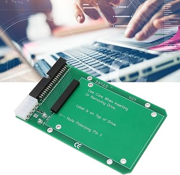 Zunate Laptop SATA to IDE Adapter, 2.5 to 3.5 IDE to SATA Adapter, 2.5 Inch 44 Pin Hard Disk Drive Laptop IDE to 40 Pin 3.5 Inch Desktop PC PATA Port Converter Card Adapter
