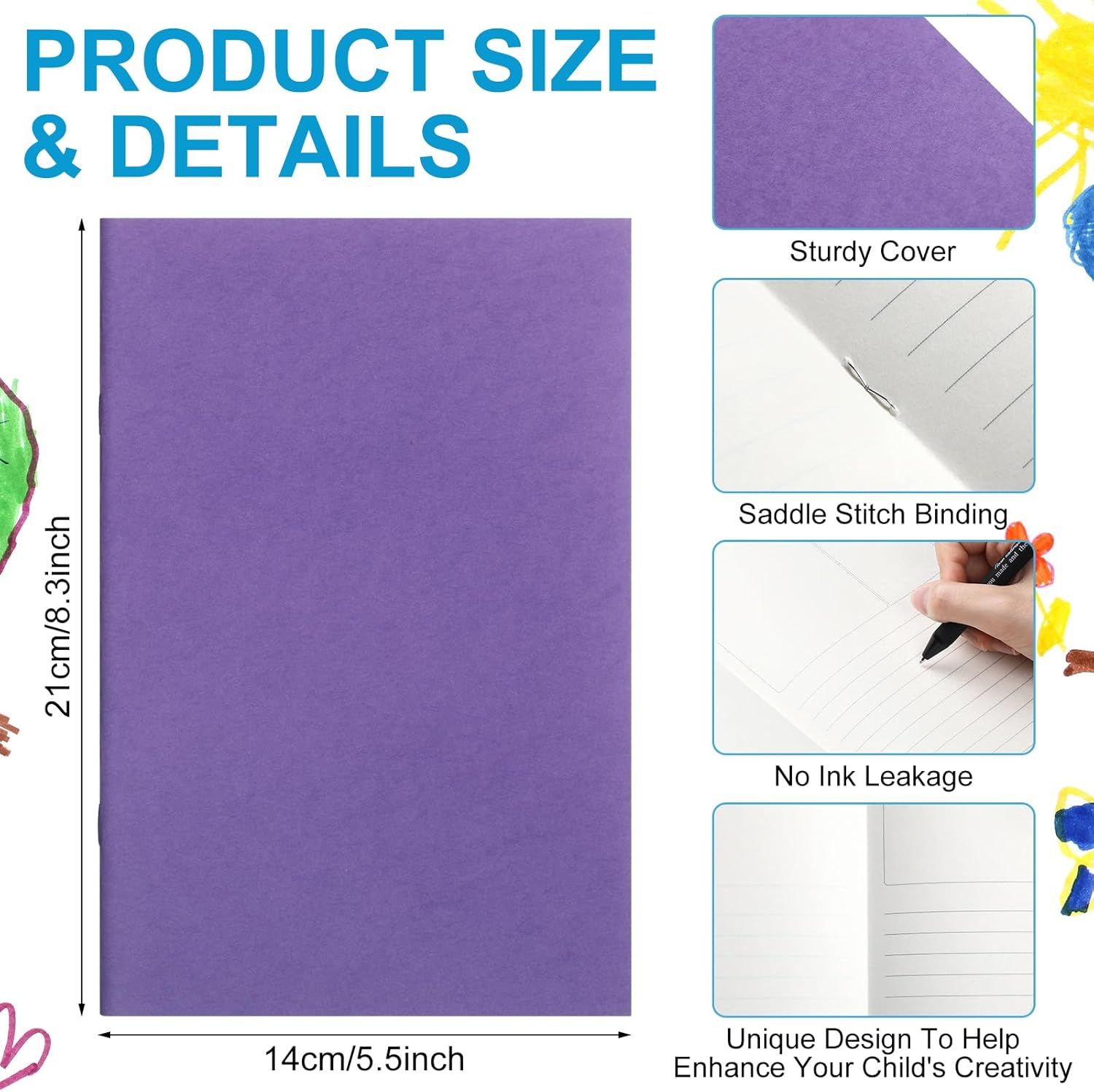 24 Pcs Blank Books for Kids to Write Stories Bulk Small Notebooks Journals Colorful Soft Cover Notebooks for Drawing Students Back to School Gifts Easter Basket Stuffers - Image 2