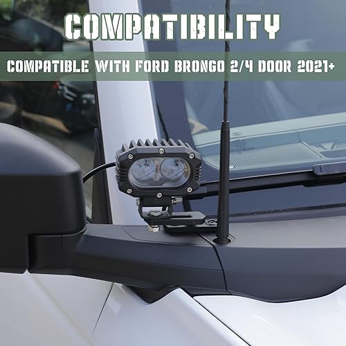 Miniatura 6 de Seven Sparta Soportes de montaje de luces de zanja todoterreno de doble pilar A compatibles con accesorios Ford Bronco de 24 puertas 2021 2022 2023