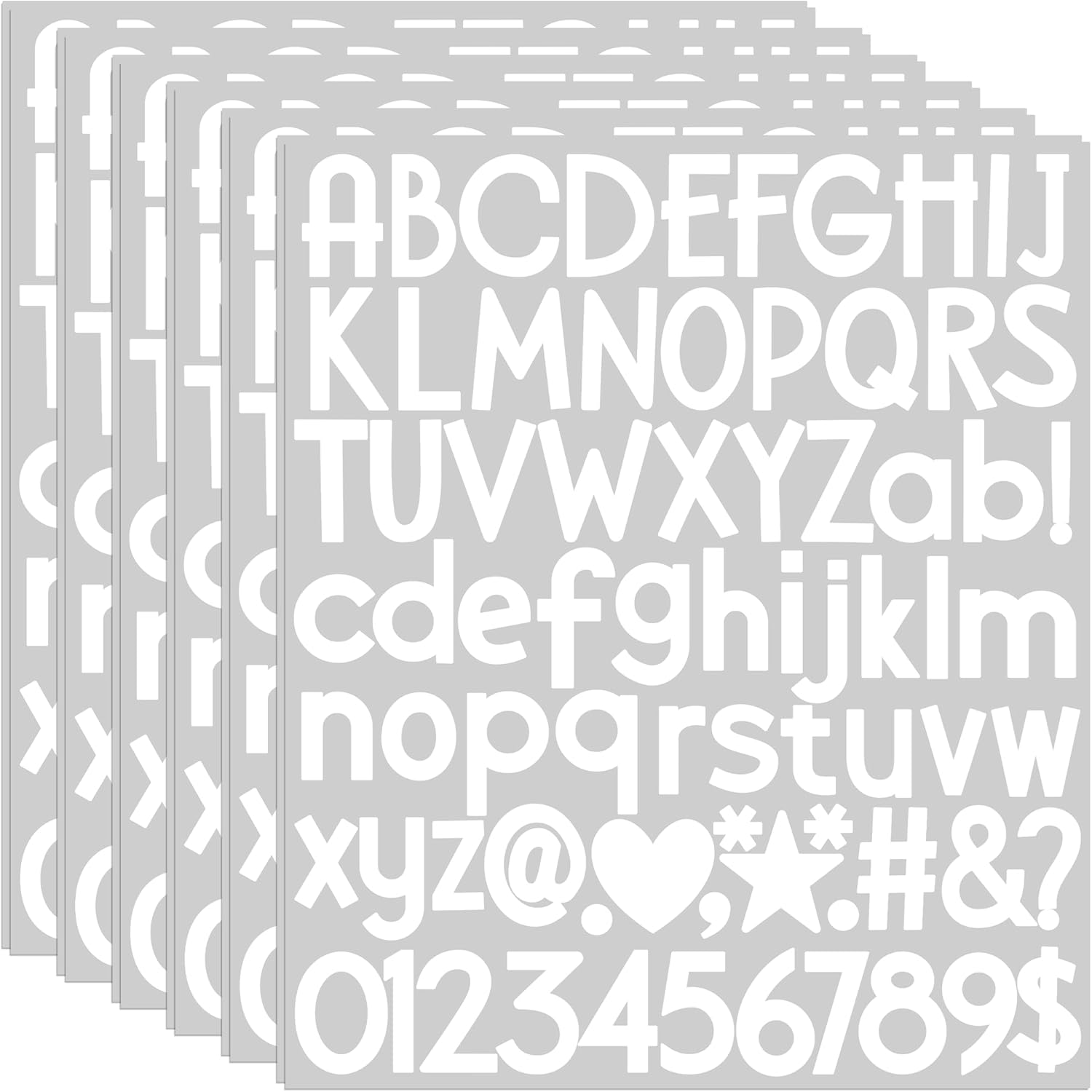 12 Sheets Letter Stickers 900 Alphabet Stickers Vinyl Mailbox Numbers Letters Waterproof Small 1 Inch Self Adhesive Sticker Letters for Water Bottles Craft Scrapbook Classroom Decor (White, 1 inch)