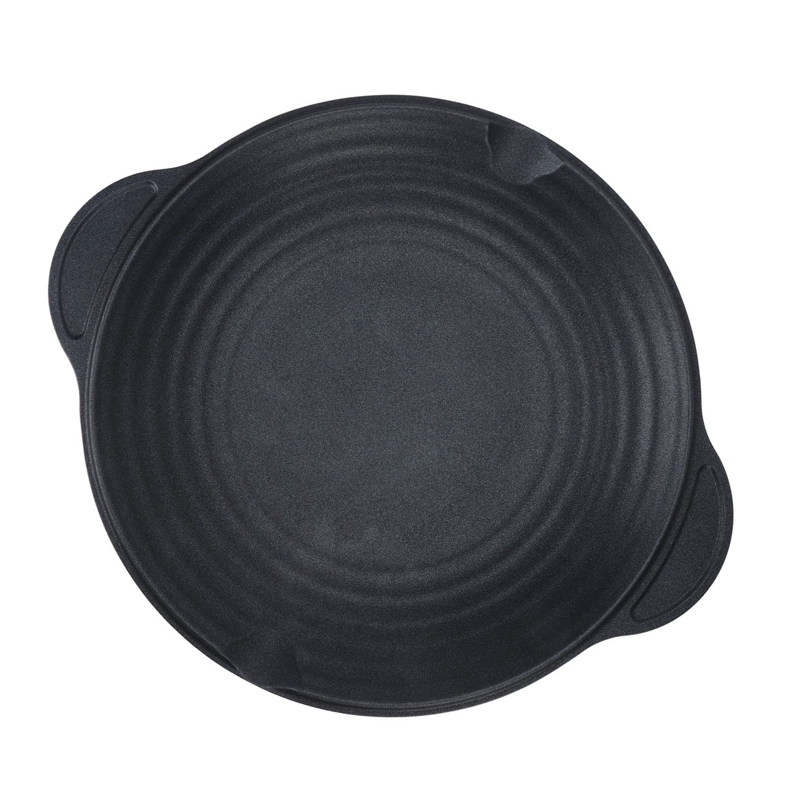 Griglia multifunzionale in lega di alluminio antiaderente griglia rotonda portatile per barbecue campeggio all'aperto nera (38 cm)