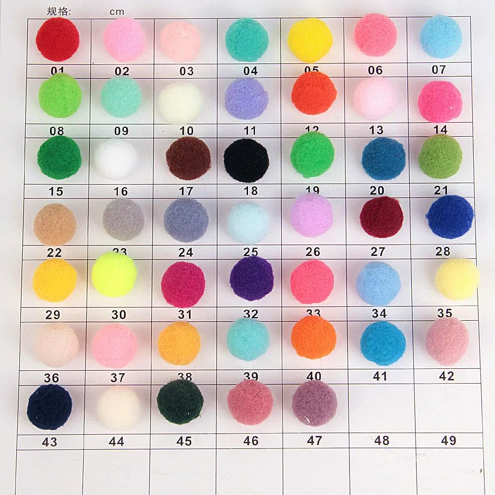 Pompons aus weichem Plüsch, flauschig, 8 mm, 10 mm, 15 mm, 20 mm, 25 mm, 30 mm, 2000 Stück, 12 orange-rot, 20 mm, 1000 Stück