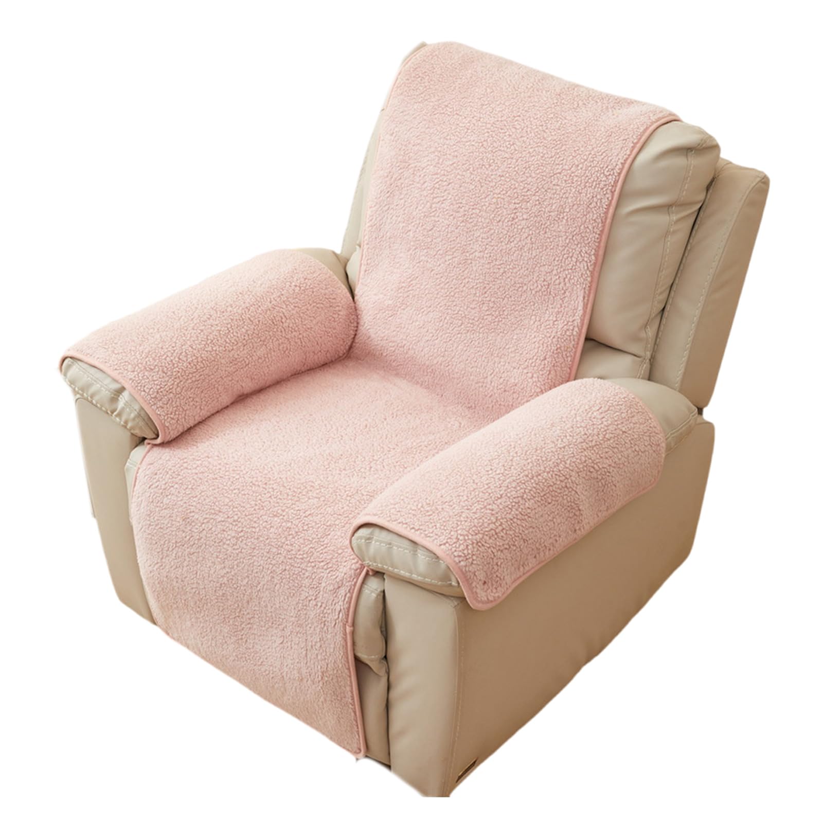 NEWFT Armrest Protector Plushie Lambswool Sofa Armrest Covering Recliner Protector for Home with Kids and Pet Slip Resistant Easy to Clean Couch Covering