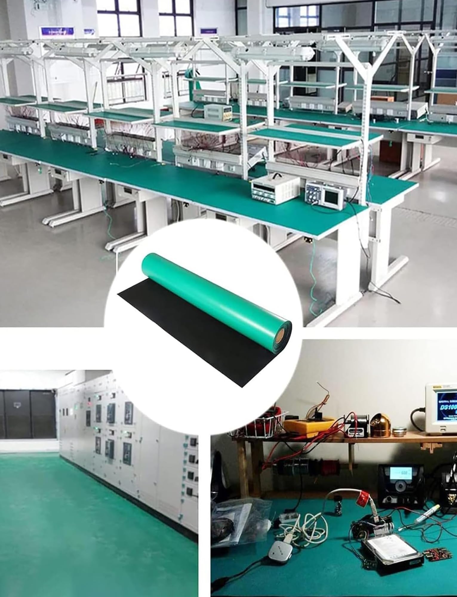 Mata do lutowania, Mata uziemiająca do stacji roboczej ESD o grubości 2 mm do lutownicy i elektroniki, wiele rozmiarów(0.2 x 80 cm)