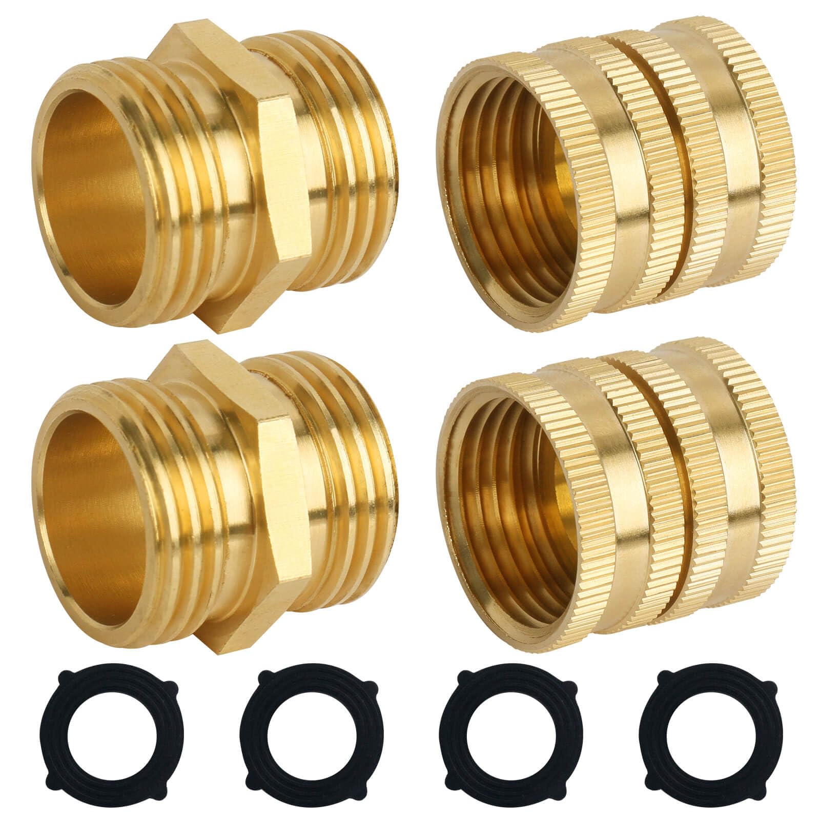 XT Garden Hose Adapter 3/4 Inch GHT Double Male Double Female With Washers