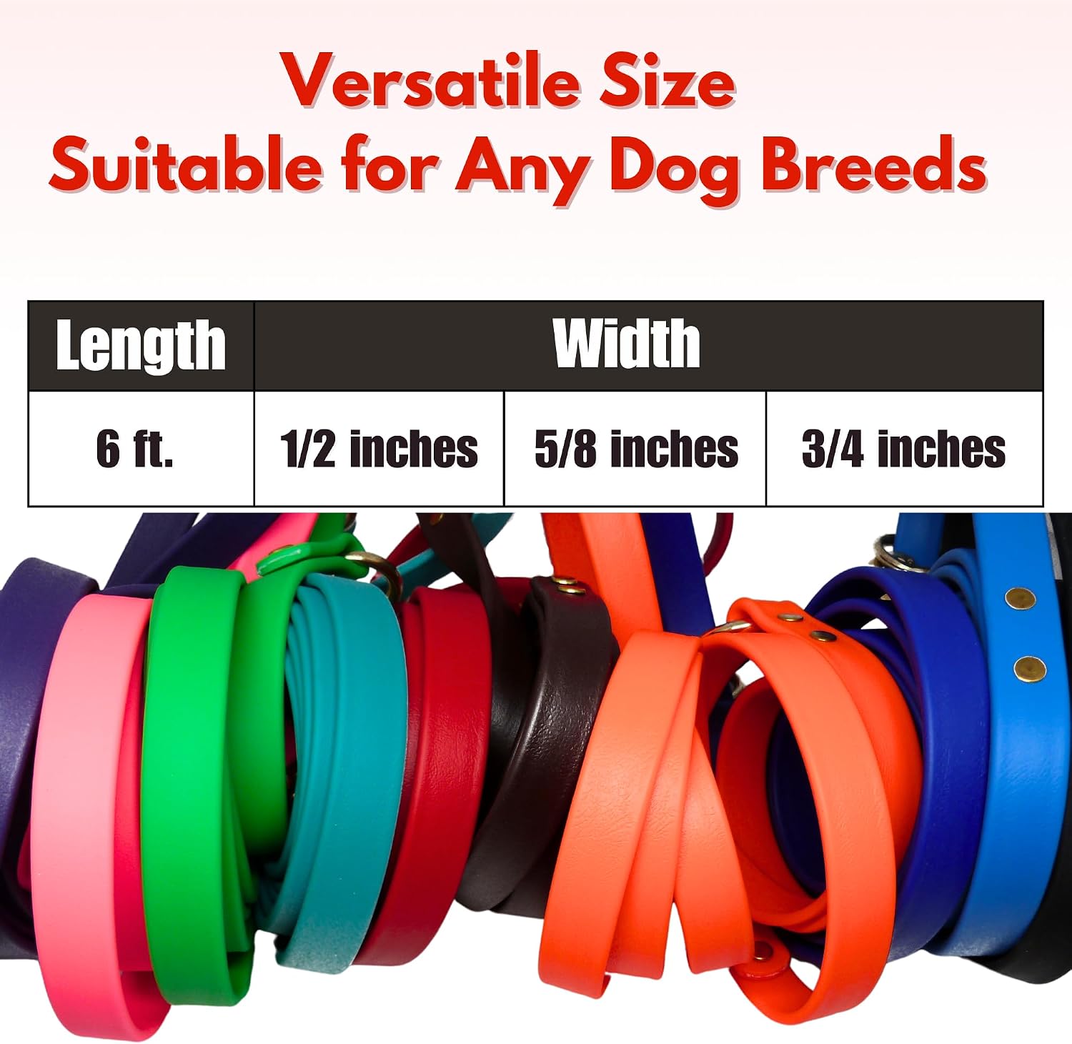 Gummy K9 Biothane Dog Leash, Professional Training Lead, Stainless Steel, New Advanced Safety Clasp, Weatherproof, Waterproof, Long Lasting, 6 Ft (5/8 Brown), Small, Medium, Large Dogs, Made in USA