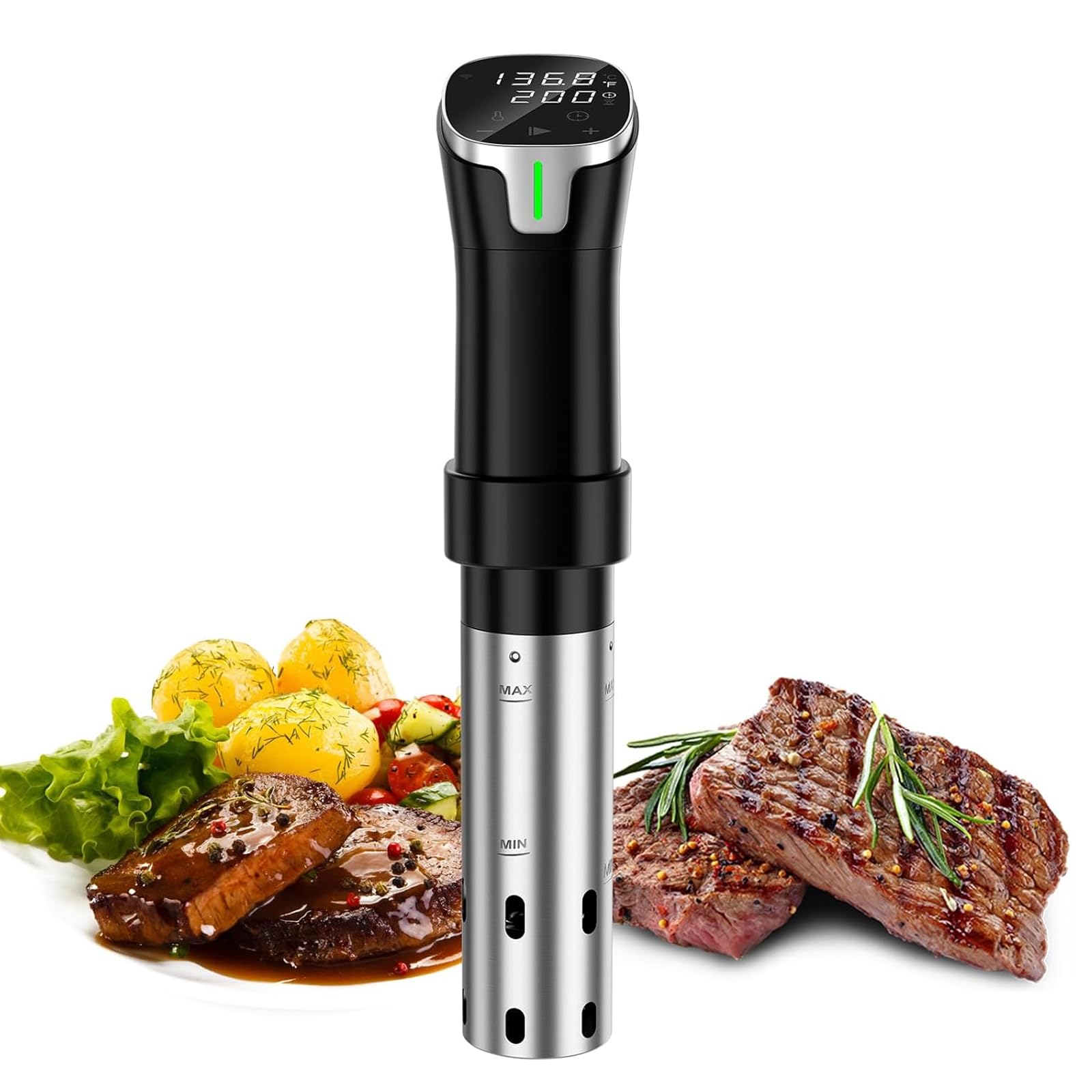 Maszyna Sous Vide, Wyświetlacz Temperatury i Czasu, Ultra-cicha, Szybkie Nagrzewanie, Idealna na Imprezy, Boże Narodzenie, dla Miłośników Gotowania