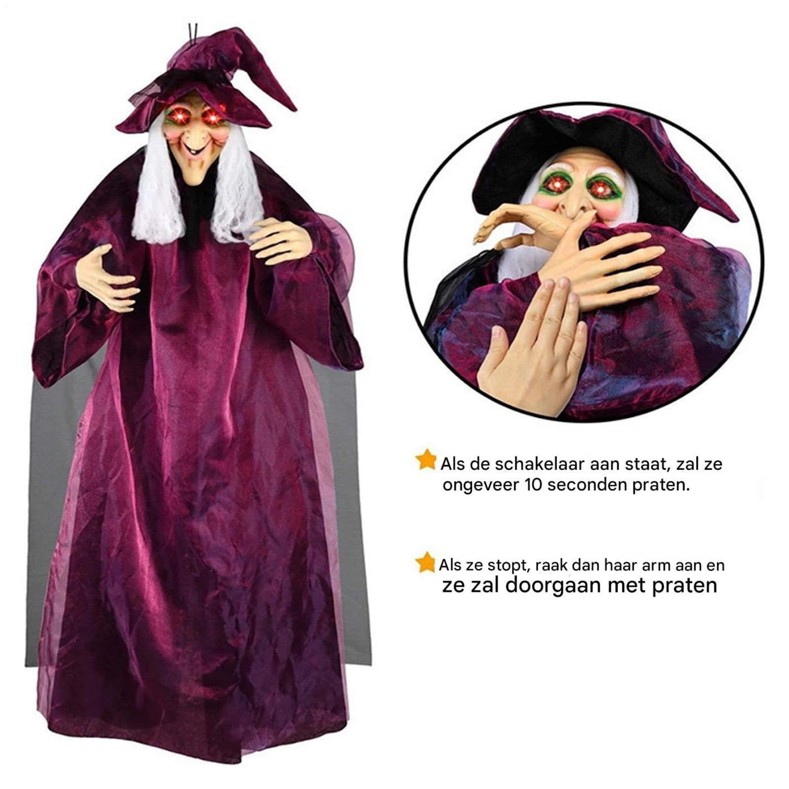 Decorazioni Halloween Outdoor Decorazione da Appendere Halloween Spaventosa | Parlante da Giardino con Occhi Luminosi per Arredare Giardino Portico Terrazza Festa a Tema Horror
