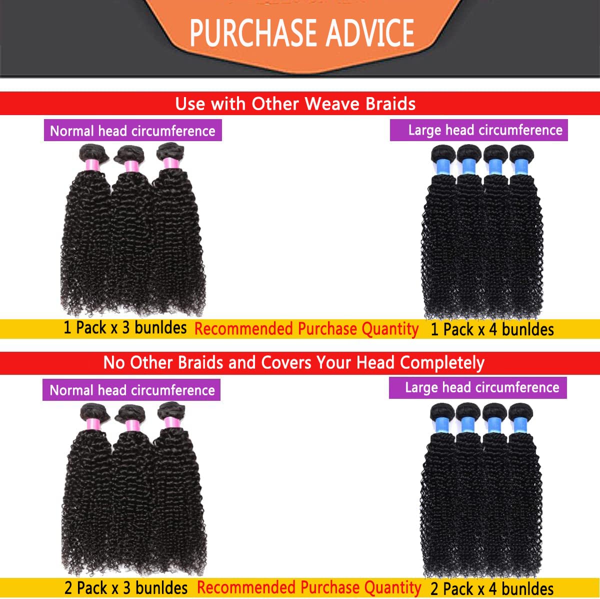 Set of 4 Curly Brazilian Weaves - 22 Inches - Brazilian Hair Bundles - 50g/bundle (200g Total)-Natural Virgin Human Hair Bundles - Image 2